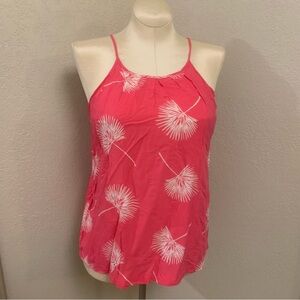 GAP Pink & White Relaxed Viscose Camisole Top Tropical Print Shirt Size Medium
